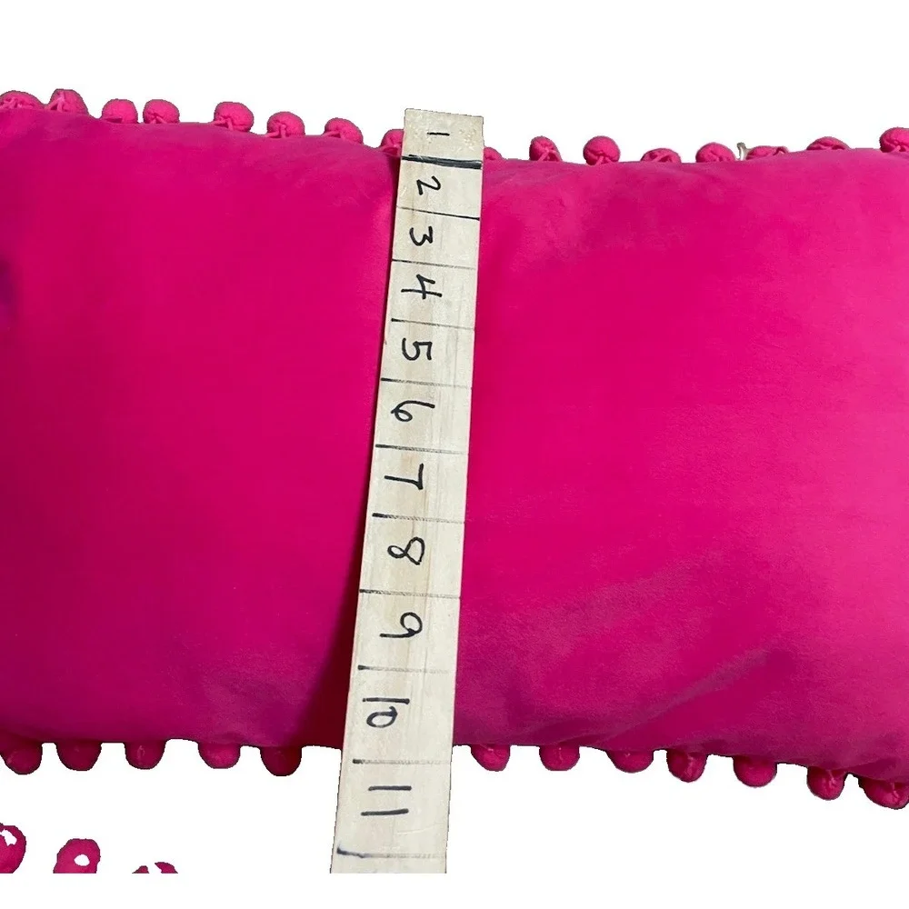 PINK VELVETEEN Pom Pom THROW PILLOWS 10